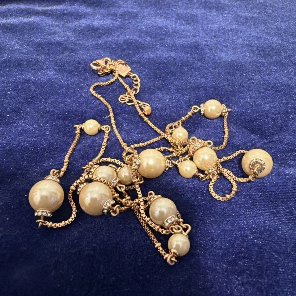 Kate Spade Pearly Delight Pearl Dangle Scatter Charm Long Necklace 34